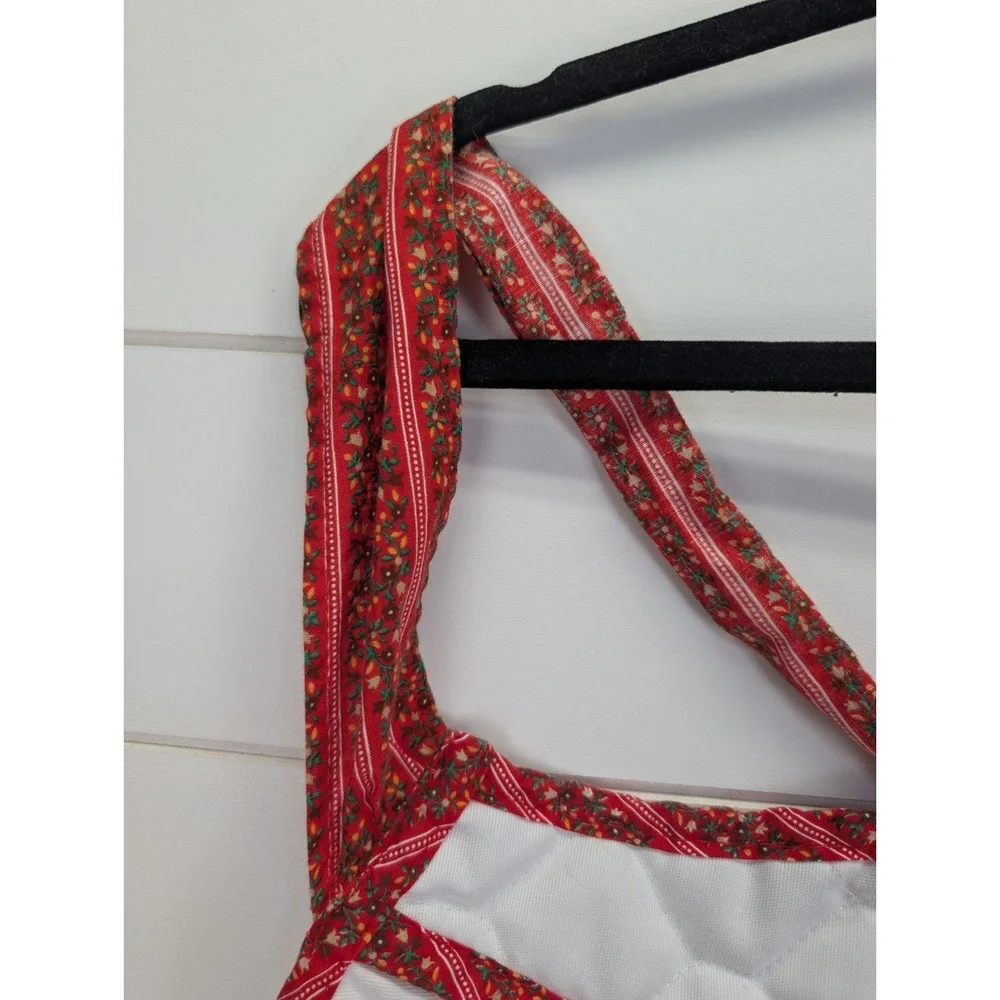 Vintage Holly‎ Hobbie Christmas Apron One Size Waist Tie Back Holiday Wishes